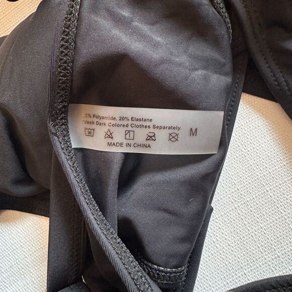 Kaei&Shi One Piece Swimsuit Women Cut Out Criss Cross Thong Monokini Black M - Picture 7 of 10